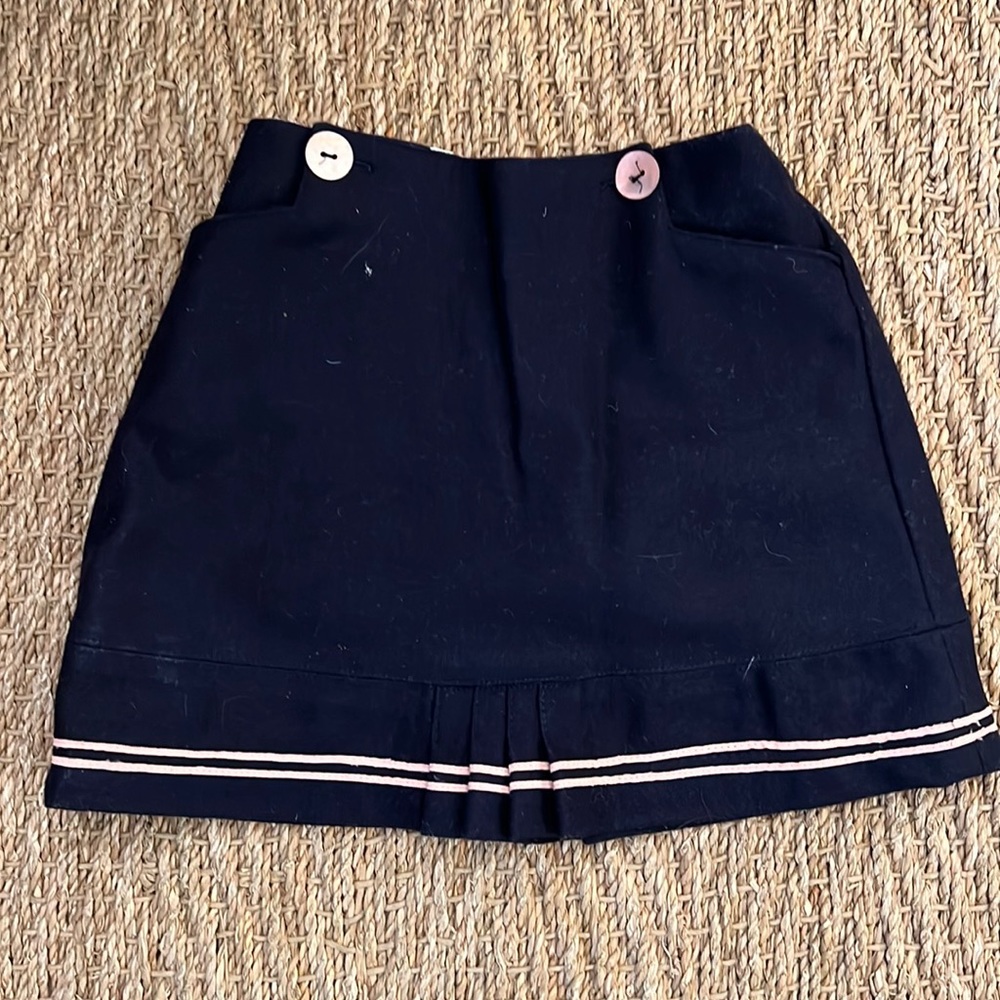Jacadi Navy wool skirt with pink trim - size 2Y
